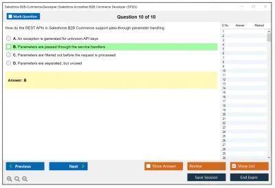 Salesforce B2B-Commerce-Developer Salesforce Accredited B2B Commerce Developer Practice test exam simulator test engine exam Prep practice test questions answers Image 10