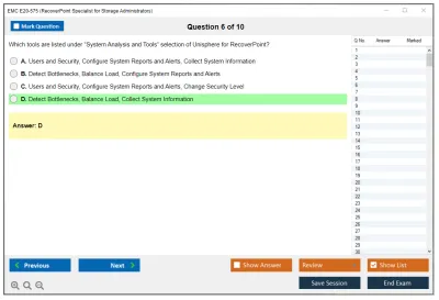EMC E20-575 Specialist-System Administrator, RecoverPoint Version 2.0 Practice test exam simulator test engine exam Prep practice test questions answers Image 6