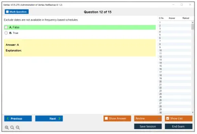 Veritas VCS-278 Administration of Veritas NetBackup 8.1.2 Practice test exam simulator test engine exam Prep practice test questions answers Image 12