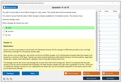 Microsoft AZ-305 Designing Microsoft Azure Infrastructure Solutions Practice test exam simulator test engine exam Prep practice test questions answers Image 11