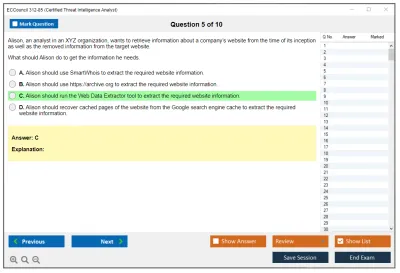 ECCouncil 312-85 Certified Threat Intelligence Analyst (CTIA) Practice test exam simulator test engine exam Prep practice test questions answers Image 5
