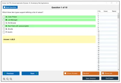 Oracle 1z0-750 Oracle Application Express 18: Developing Web Applications Practice test exam simulator test engine exam Prep practice test questions answers Image 1