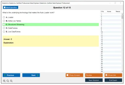 Databricks Databricks-Certified-Professional-Data-Engineer Databricks Certified Data Engineer Professional Exam Practice test exam simulator test engine exam Prep practice test questions answers Image 12