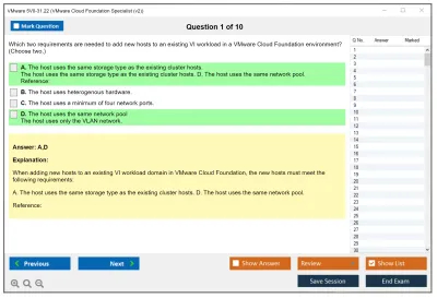 VMware 5V0-31.22 VMware Cloud Foundation Specialist (v2) Practice test exam simulator test engine exam Prep practice test questions answers Image 1