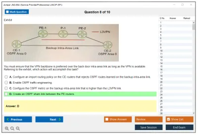 Juniper JN0-664 Service Provider Professional (JNCIP-SP) Practice test exam simulator test engine exam Prep practice test questions answers Image 8