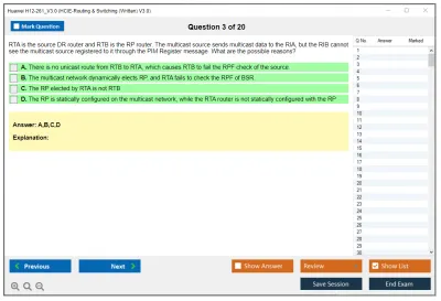 Huawei H12-261_V3.0 HCIE-Routing & Switching (Written) V3.0 Practice test exam simulator test engine exam Prep practice test questions answers Image 3