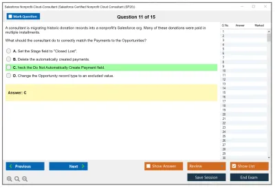 Salesforce Nonprofit-Cloud-Consultant Salesforce Certified Nonprofit Cloud Consultant Practice test exam simulator test engine exam Prep practice test questions answers Image 11