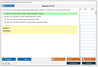 Alcatel-Lucent 4A0-100 Nokia Scalable IP Networks Practice test exam simulator test engine exam Prep practice test questions answers Image 9