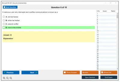 Microsoft 98-367 Security fundamentals Practice test exam simulator test engine exam Prep practice test questions answers Image 8