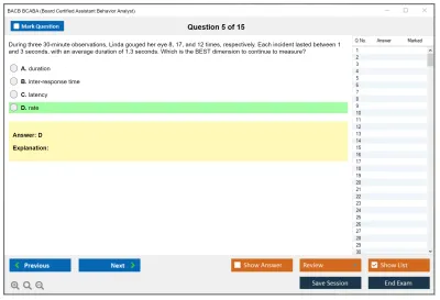 BACB BCABA Board Certified Assistant Behavior Analyst Practice test exam simulator test engine exam Prep practice test questions answers Image 5