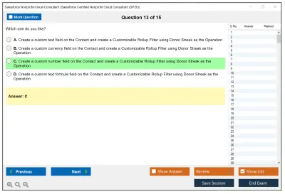 Salesforce Nonprofit-Cloud-Consultant Salesforce Certified Nonprofit Cloud Consultant Practice test exam simulator test engine exam Prep practice test questions answers Image 13