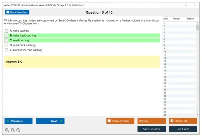 Veritas VCS-261 Administration of Veritas InfoScale Storage 7.3 for UNIX/Linux Practice test exam simulator test engine exam Prep practice test questions answers Image 5