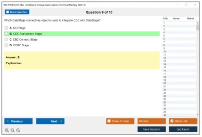 IBM P2090-011 IBM InfoSphere Change Data Capture Technical Mastery Test v2 Practice test exam simulator test engine exam Prep practice test questions answers Image 9