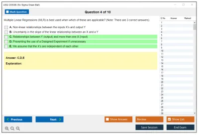 ASQ CSSGB Six Sigma Green Belt Practice test exam simulator test engine exam Prep practice test questions answers Image 4