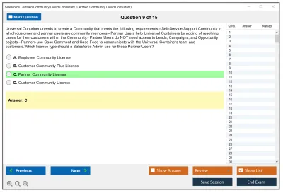 Salesforce Certified-Community-Cloud-Consultant Salesforce Certified Community Cloud Consultant Practice test exam simulator test engine exam Prep practice test questions answers Image 9