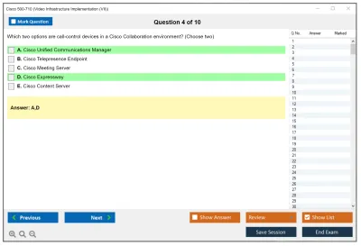 Cisco 500-710 Video Infrastructure Implementation (VII) Practice test exam simulator test engine exam Prep practice test questions answers Image 4
