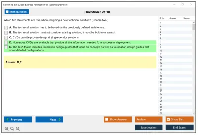 Cisco 648-375 Cisco Express Foundation for Systems Engineers Practice test exam simulator test engine exam Prep practice test questions answers Image 3