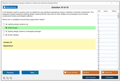 Salesforce User-Experience-Designer Salesforce Certified User Experience Designer Practice test exam simulator test engine exam Prep practice test questions answers Image 10