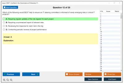 Isaca CGEIT Certified in the Governance of Enterprise IT Exam Practice test exam simulator test engine exam Prep practice test questions answers Image 12