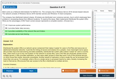 Microsoft 98-365 Windows Server Administration Fundamentals Practice test exam simulator test engine exam Prep practice test questions answers Image 9
