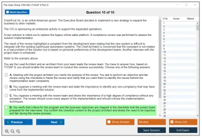 The Open Group OG0-092 TOGAF 9 Part 2 Practice test exam simulator test engine exam Prep practice test questions answers Image 10