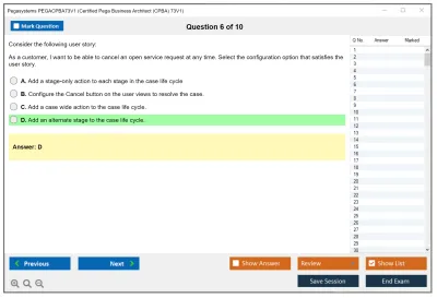 Pegasystems PEGACPBA73V1 Certified Pega Business Architect (CPBA) 73V1 Practice test exam simulator test engine exam Prep practice test questions answers Image 6