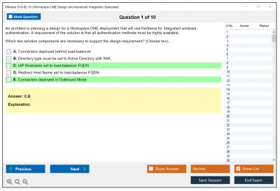 VMware 5V0-62.19 Workspace ONE Design and Advanced Integration Specialist Practice test exam simulator test engine exam Prep practice test questions answers Image 1