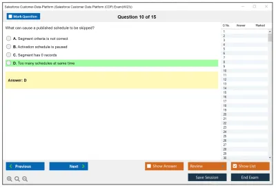 Salesforce Customer-Data-Platform Salesforce Customer Data Platform (CDP) Practice test exam simulator test engine exam Prep practice test questions answers Image 10