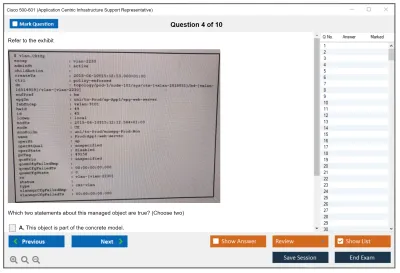 Cisco 500-601 Application Centric Infrastructure Support Representative Practice test exam simulator test engine exam Prep practice test questions answers Image 4