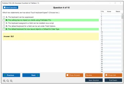 FileMaker FM0-308 Developer Essentials for FileMaker 13 Practice test exam simulator test engine exam Prep practice test questions answers Image 4