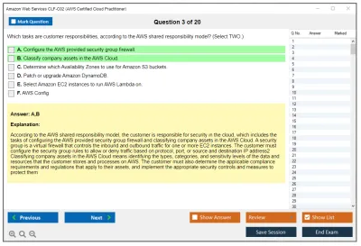 Amazon Web Services CLF-C02 AWS Certified Cloud Practitioner Practice test exam simulator test engine exam Prep practice test questions answers Image 3