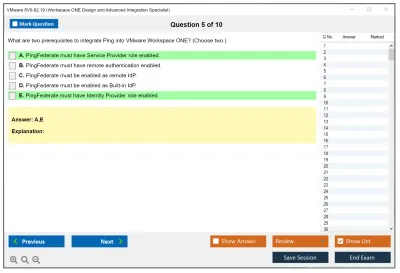 VMware 5V0-62.19 Workspace ONE Design and Advanced Integration Specialist Practice test exam simulator test engine exam Prep practice test questions answers Image 5