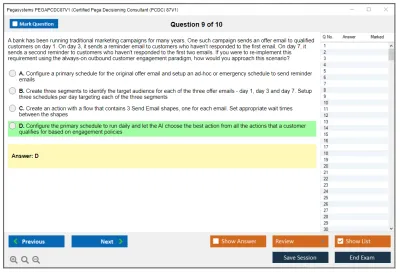 Pegasystems PEGAPCDC87V1 Certified Pega Decisioning Consultant (PCDC) 87V1 Practice test exam simulator test engine exam Prep practice test questions answers Image 9