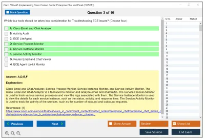 Cisco 500-445 Implementing Cisco Contact Center Enterprise Chat and Email (CCECE) Practice test exam simulator test engine exam Prep practice test questions answers Image 3