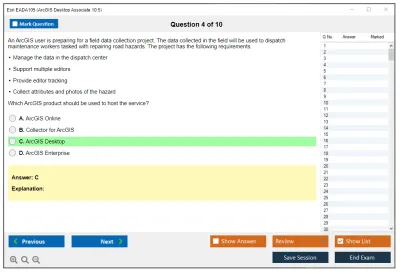 Esri EADA105 ArcGIS Desktop Associate 10.5 Practice test exam simulator test engine exam Prep practice test questions answers Image 4