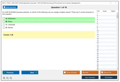 SAP C_TS451_1809 SAP Certified Application Associate - SAP S/4HANA Sourcing and Procurement (w/o Inventory Management) Practice test exam simulator test engine exam Prep practice test questions answers Image 1