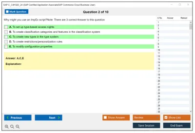SAP C_C4H320_24 SAP Certified Application AssociateSAP Commerce Cloud Business User Practice test exam simulator test engine exam Prep practice test questions answers Image 2
