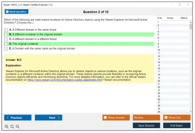 Veeam VMCE_v12 Veeam Certified Engineer v12 Practice test exam simulator test engine exam Prep practice test questions answers Image 2