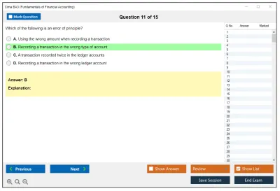 Cima BA3 Fundamentals of Financial Accounting Practice test exam simulator test engine exam Prep practice test questions answers Image 11
