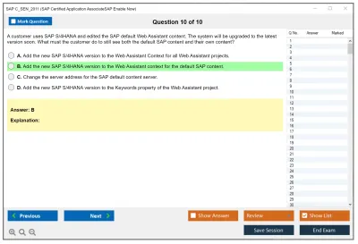 SAP C_SEN_2011 SAP Certified Application AssociateSAP Enable Now Practice test exam simulator test engine exam Prep practice test questions answers Image 10