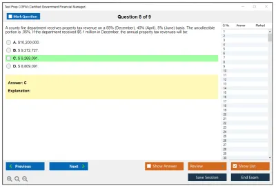 Test Prep CGFM Certified Government Financial Manager Practice test exam simulator test engine exam Prep practice test questions answers Image 8