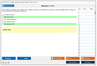 CWNP PW0-071 Certified Wireless Technology Specialist - Sales Practice test exam simulator test engine exam Prep practice test questions answers Image 1
