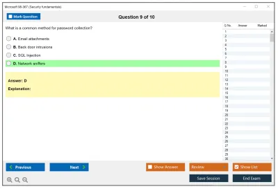 Microsoft 98-367 Security fundamentals Practice test exam simulator test engine exam Prep practice test questions answers Image 9