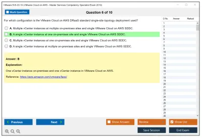 VMware 5V0-33.19 VMware Cloud on AWS - Master Services Competency Specialist Exam 2019 Practice test exam simulator test engine exam Prep practice test questions answers Image 6