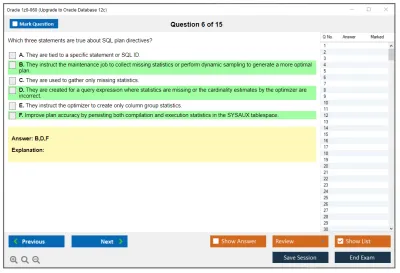 Oracle 1z0-060 Upgrade to Oracle Database 12c Practice test exam simulator test engine exam Prep practice test questions answers Image 6