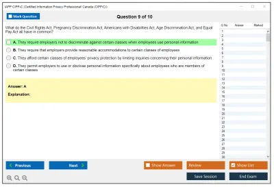 IAPP CIPP-C Certified Information Privacy Professional/ Canada (CIPP/C) Practice test exam simulator test engine exam Prep practice test questions answers Image 9