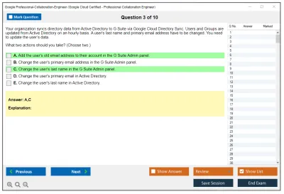 Google Professional-Collaboration-Engineer Google Cloud Certified - Professional Collaboration Engineer Practice test exam simulator test engine exam Prep practice test questions answers Image 3