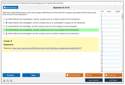 Oracle 1z0-342 JD Edwards EnterpriseOne Financial Management 9.2 Implementation Essentials Practice test exam simulator test engine exam Prep practice test questions answers Image 8