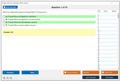 Juniper JN0-104 Junos - Associate (JNCIA-Junos) Practice test exam simulator test engine exam Prep practice test questions answers Image 1