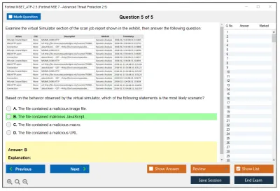 Fortinet NSE7_ATP-2.5 Fortinet NSE 7 - Advanced Threat Protection 2.5 Practice test exam simulator test engine exam Prep practice test questions answers Image 5